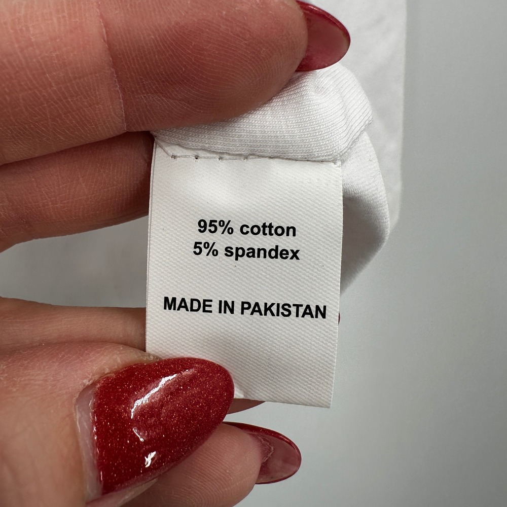 Barbara Gerwit Solid White V-Neck 3/4 Sleeve Cott… - image 5